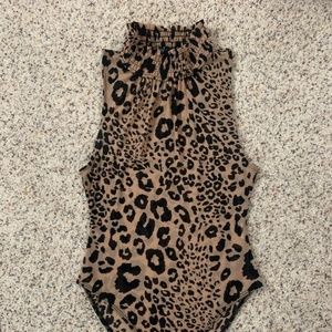 Cheetah high-neck sheer bodysuit | forever 21
